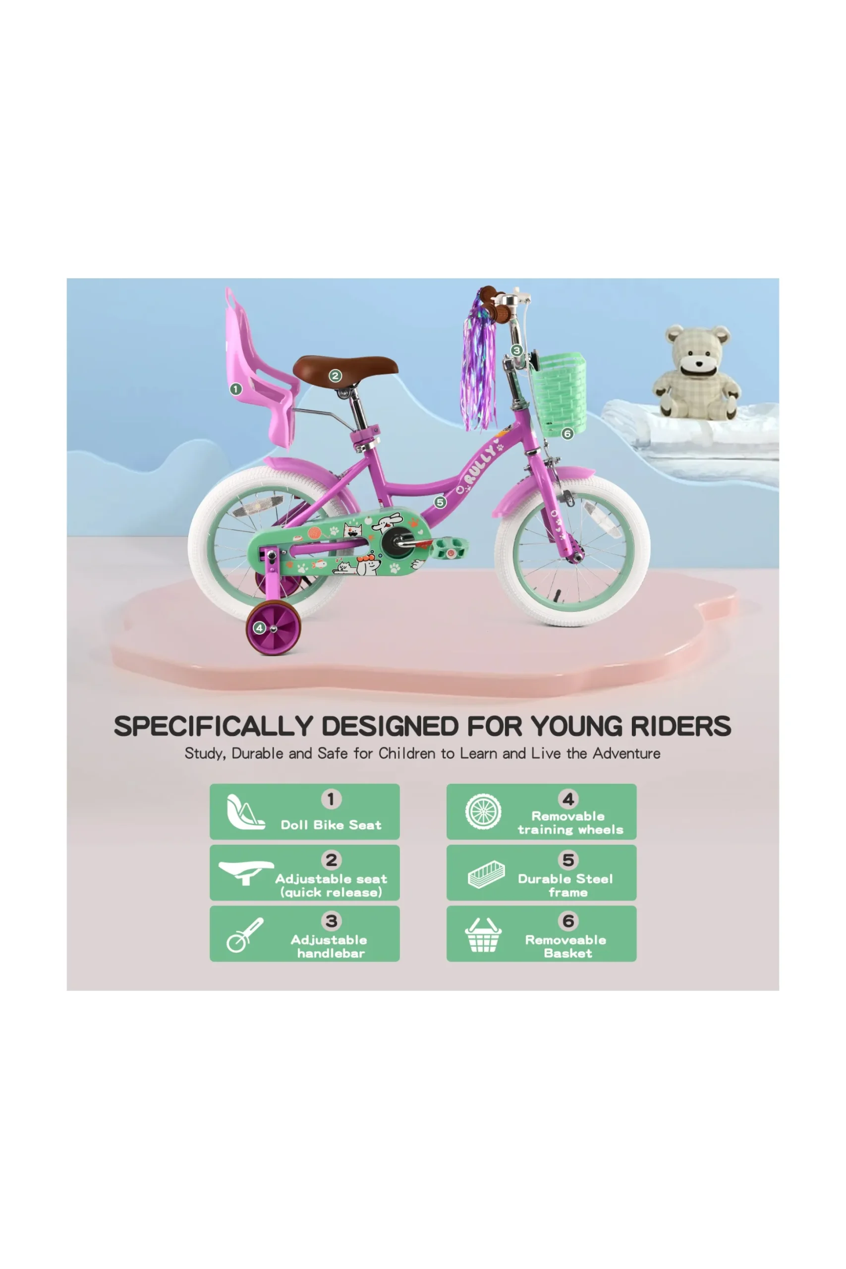 Bicicleta Infantil Ruedines, 16",