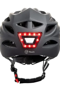 Casco Mtb Youin Con Luces Led Frontal Y Trasera, Con Batería Recargable Por Usb