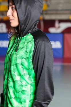 Chaqueta Con Capucha Joma Supernova III Negro Verde Flúor