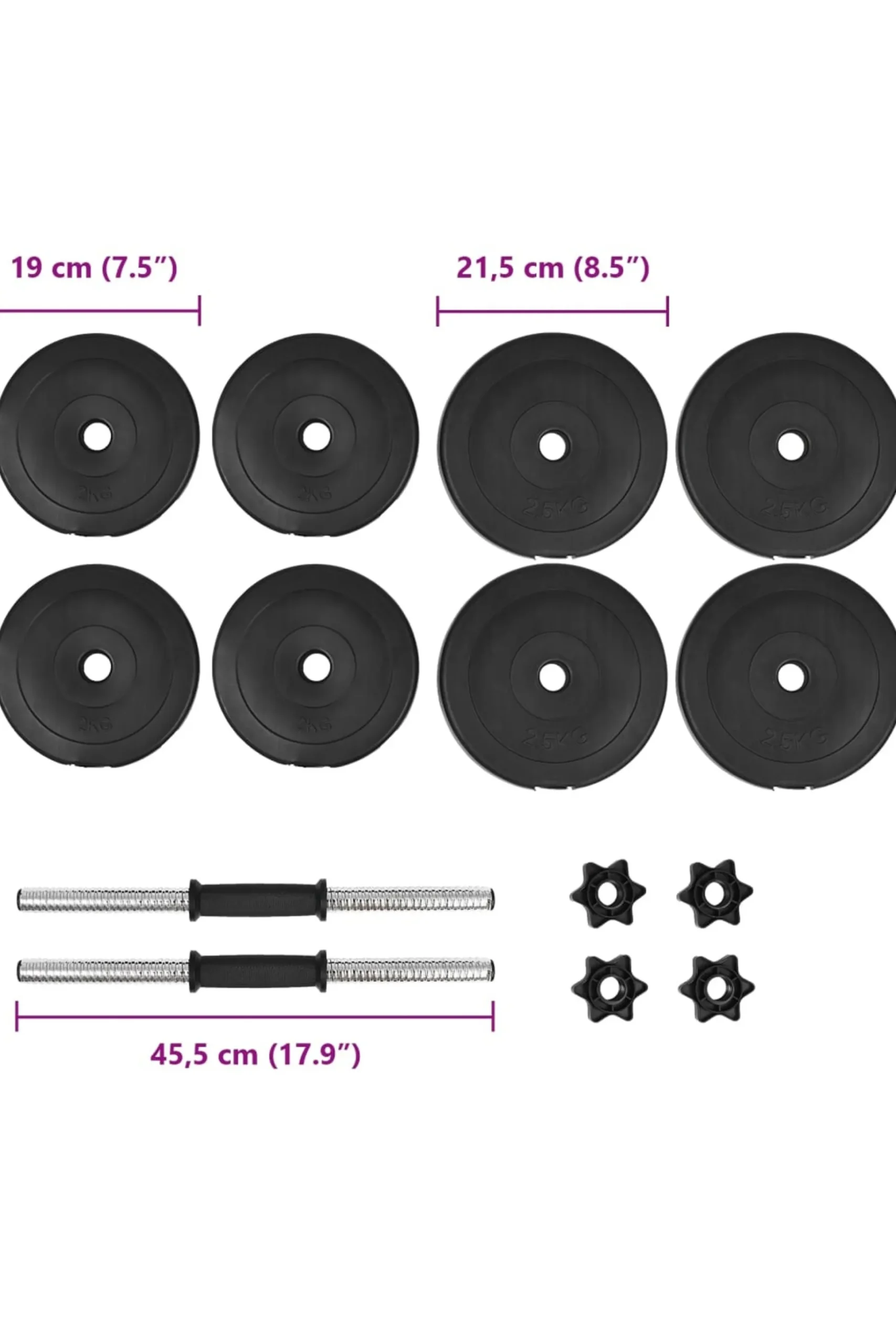 Juego De Mancuernas 14 Piezas 20 Kg Vidaxl