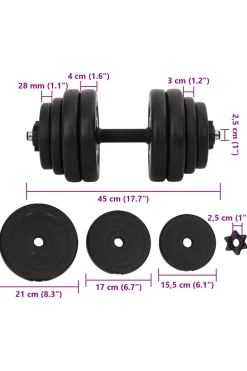 Juego De Mancuernas Vidaxl 15 Kg