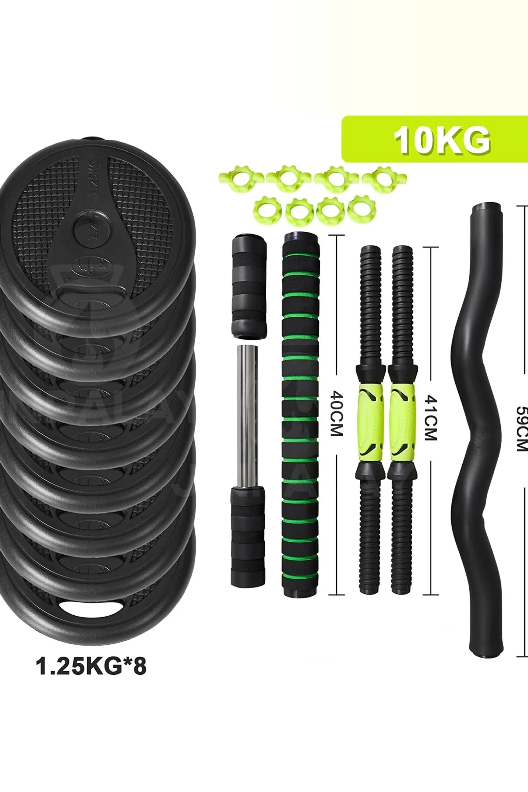 Juego Kit 10 Kg De Mancuernas Ozio 4 En 1 Multifit