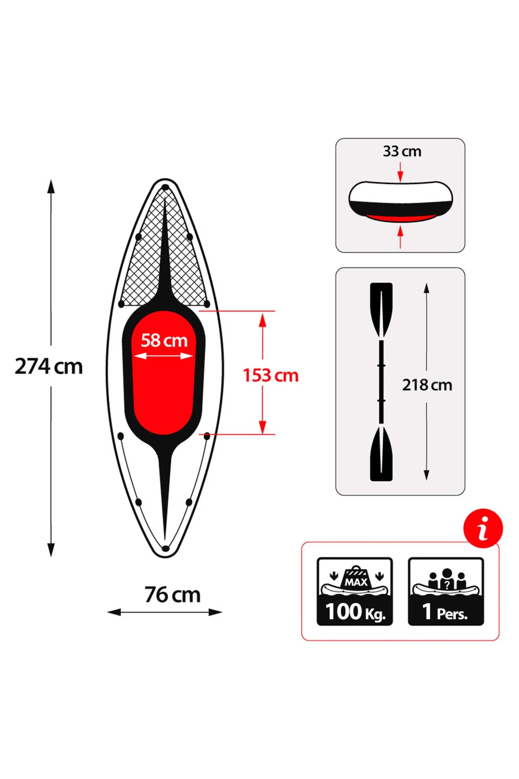 Kayak Hinchable Intex Challenger K1 & 1 Remo