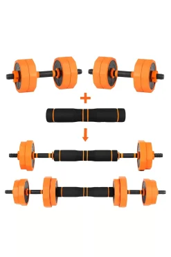 Kit Mancuernas Ajustables 30 Kg 2 En 1 Pesos Poligonales Fitness