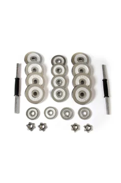 Maletín 2 Mancuernas 30 Kg Keboo Serie 700 8 Discos De 2,5 Kg, 4 Discos De 1,25 Kg Y 4 Discos De