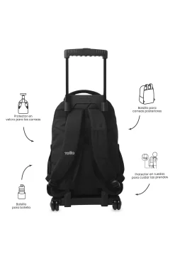 Mochila Escolar Ruedas Totto Renglones Ecole Solid