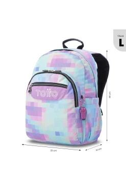 Mochila Escolar Totto Acuareles Glitter
