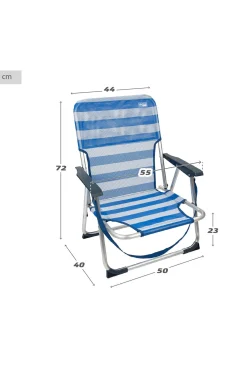Pack 2 Sillas De Playa Fijas Y Plegables A Rayas Aktive