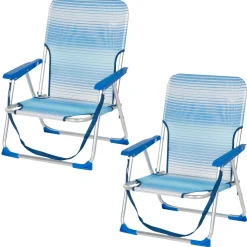 Pack 2 Sillas De Playa Plegables Rayas Antivuelco Aktive