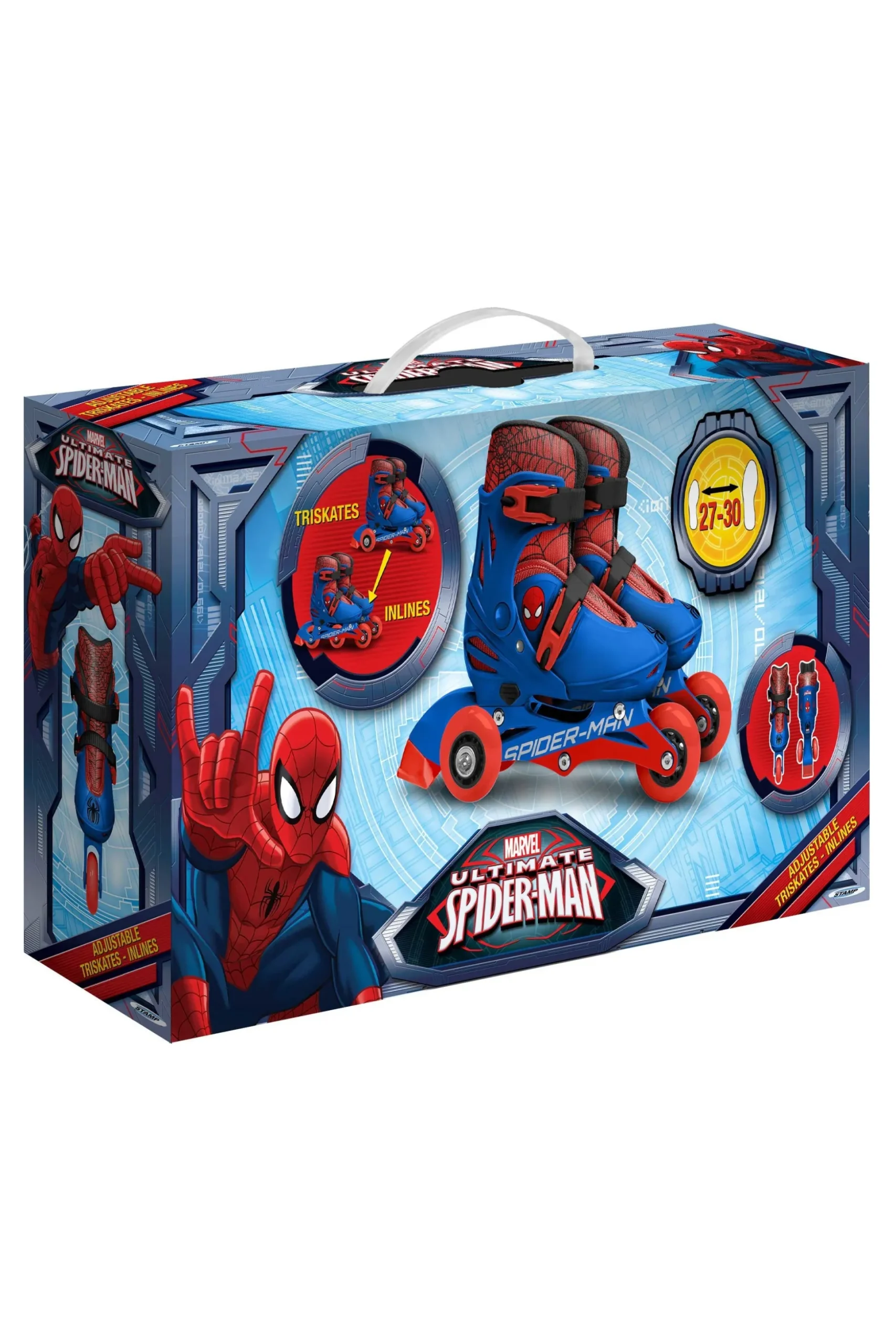 Patines De 3 Ruedas Niños Spider-man Talla 27-30