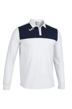 Polo Manga Larga Joma Winner II Blanco Marino