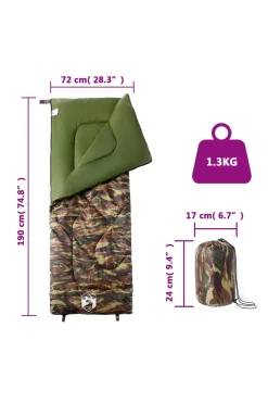 Saco De Dormir De Camping Vidaxl Para Adultos 190 X 72 CM