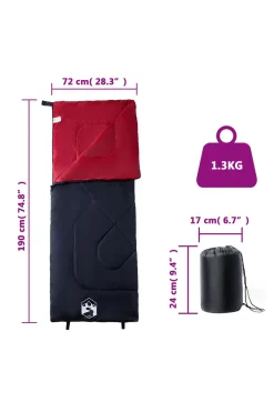 Saco De Dormir De Camping Vidaxl Para Adultos 190 X 72 CM