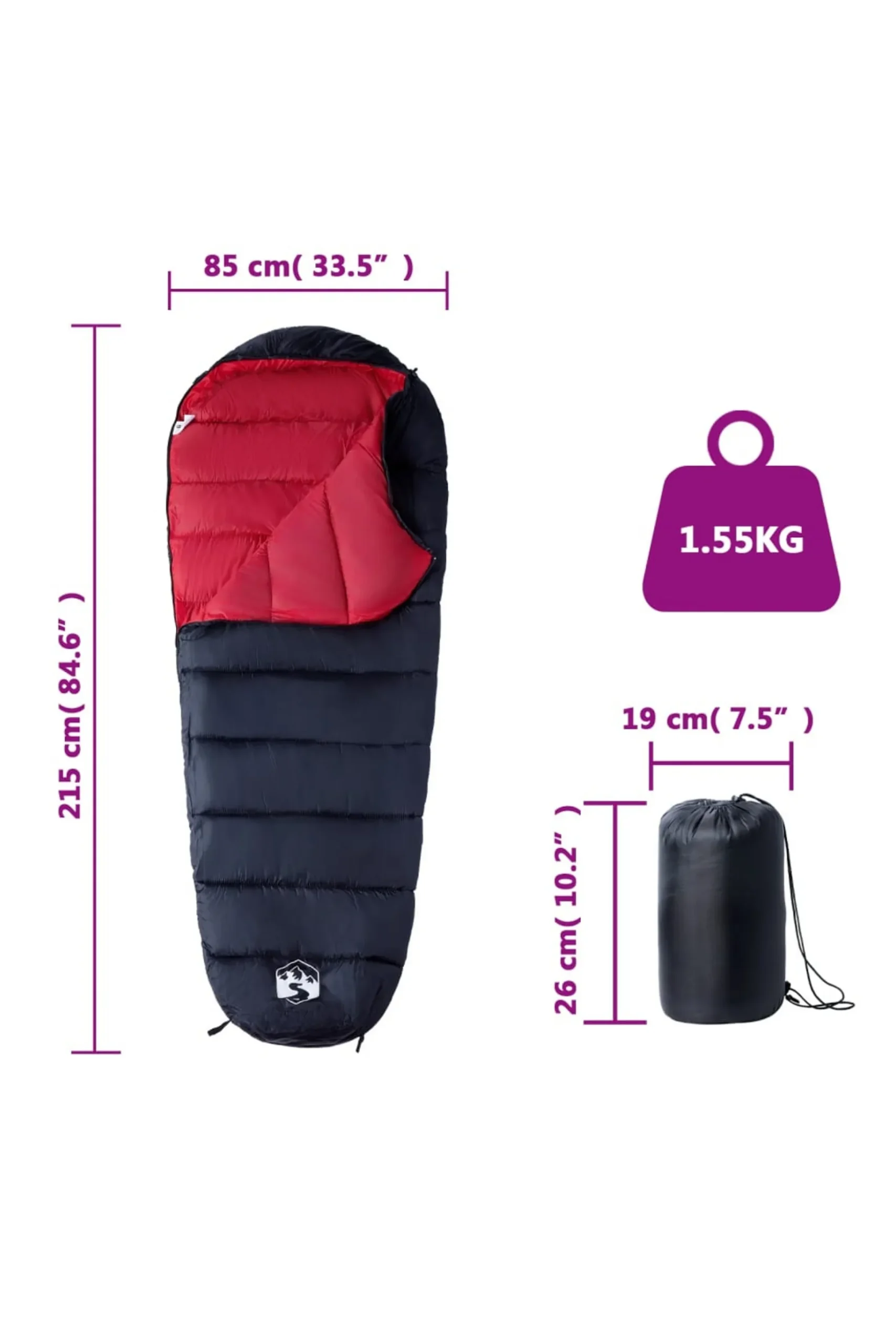 Saco De Dormir De Tipo Momia Vidaxl De Verano 215 X 85 CM