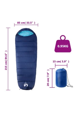 Saco De Dormir De Tipo Momia Vidaxl 215 X 85 CM