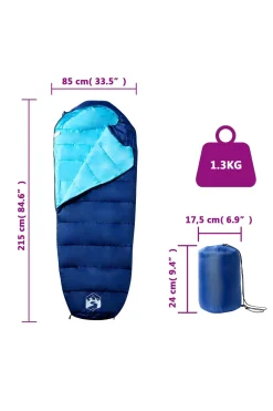 Saco De Dormir De Tipo Momia Vidaxl 215 X 85 CM Para Acampar