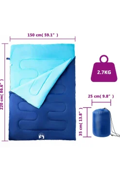 Saco De Dormir Doble Vidaxl Con 2 Almohadas