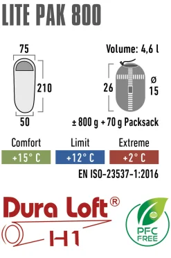 Saco De Dormir High Peak Lite Pak 800