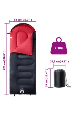 Saco De Dormir Vidaxl 220 X 83 CM Para Adultos 3-4 Estaciones