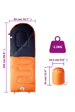 Saco De Dormir Vidaxl 220 X 83 CM Para Adultos 3-4 Estaciones