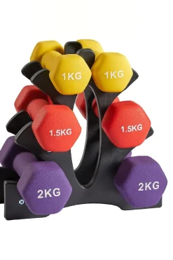 Set De 6 Mancuernas 1kg, 1.5kg, 2kg Coshano