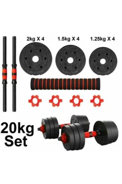 Set Mancuernas 2 En 1 + Barras Musculación - 20kg