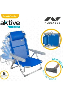 Silla Plegable Alta Multiposición Aluminio Aktive Beach