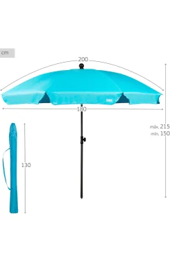 Sombrilla Playa Grande Aktive 200 CM Inclinable Azul Uv30 C/funda