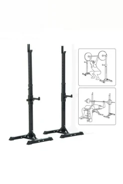 Soporte Rack De Pesas Para Musculación Separable Robusto Negro