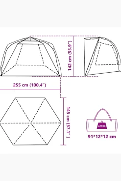 Tienda De Playa 3 Personas Impermeable Vidaxl 255x145x142 CM