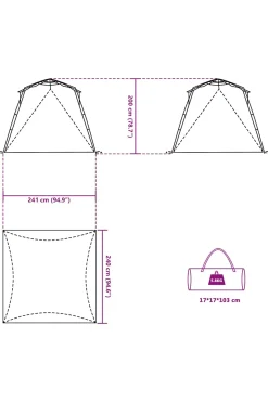 Tienda De Playa 4 Personas Impermeable Vidaxl 241x240x200 CM