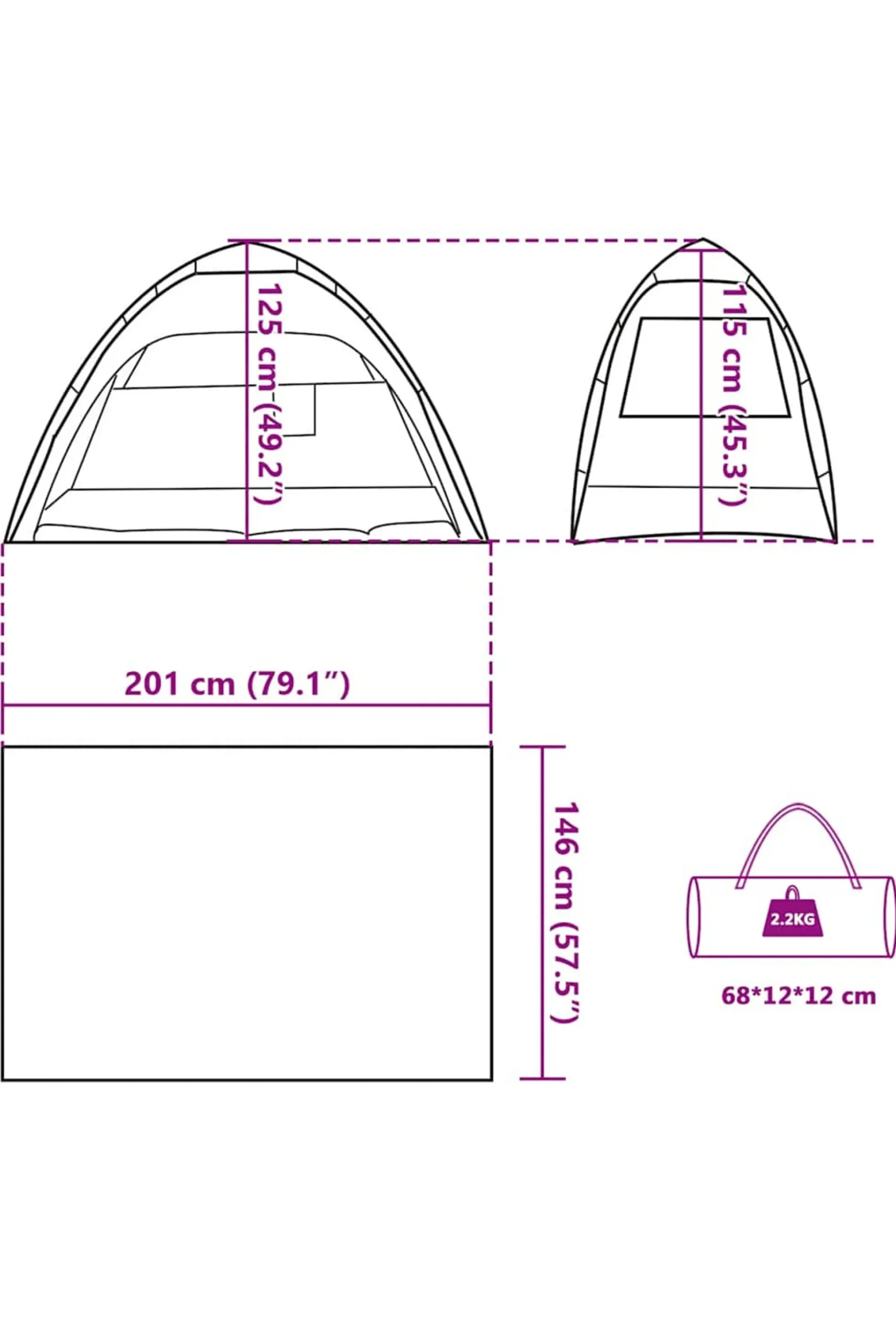 Tienda De Playa 2 Personas Vidaxl Impermeable Apertura Rápida